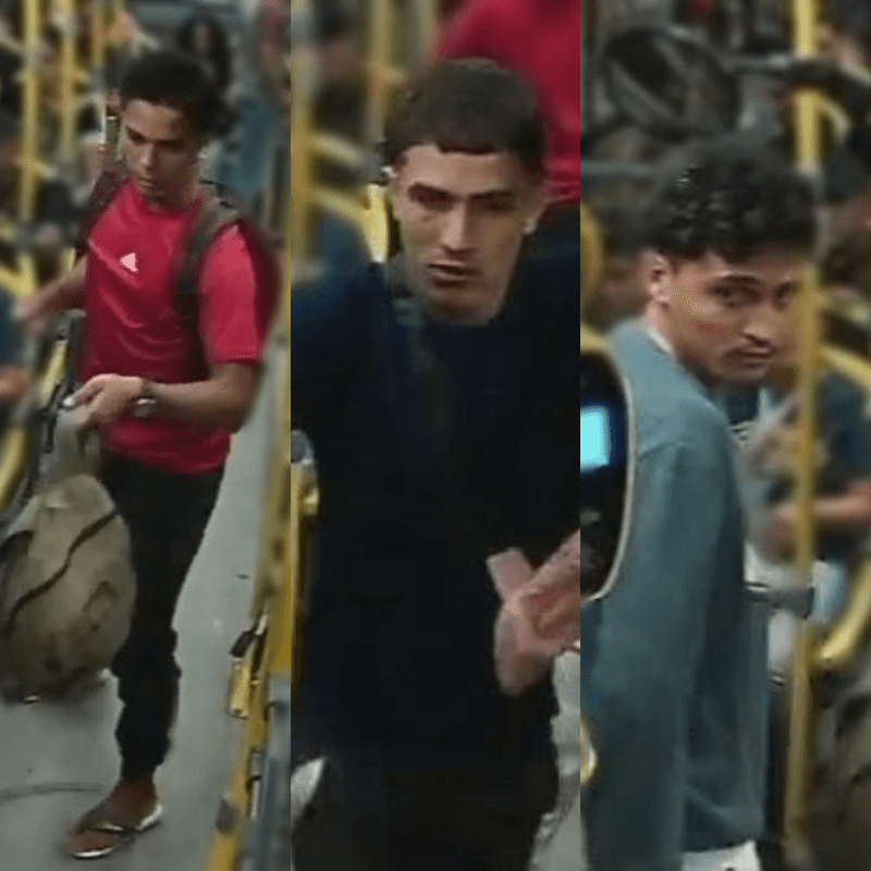 Polícia Civil divulga imagens de três homens procurados por roubo a ônibus em Manaus